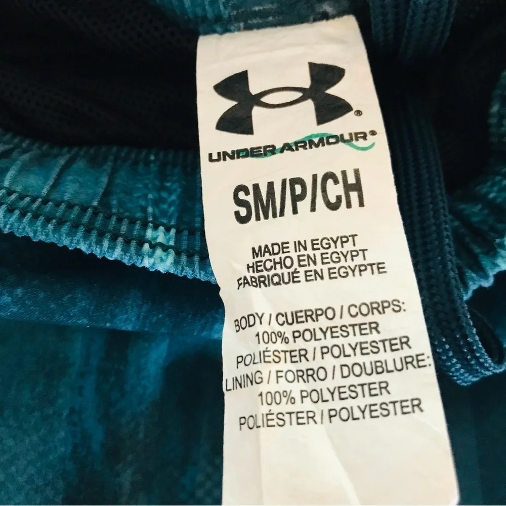 Under Armour Blue and Green Striped Shorts Swim trunks Men's Swim Trunk SMALL